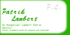 patrik lambert business card